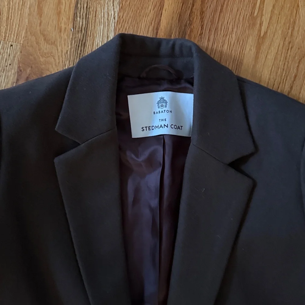 chocolate brown babaton wool coat - Picture 3 of 4
